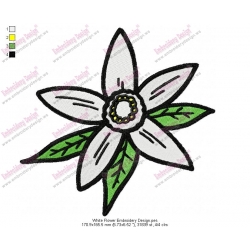 White Flower Embroidery Design